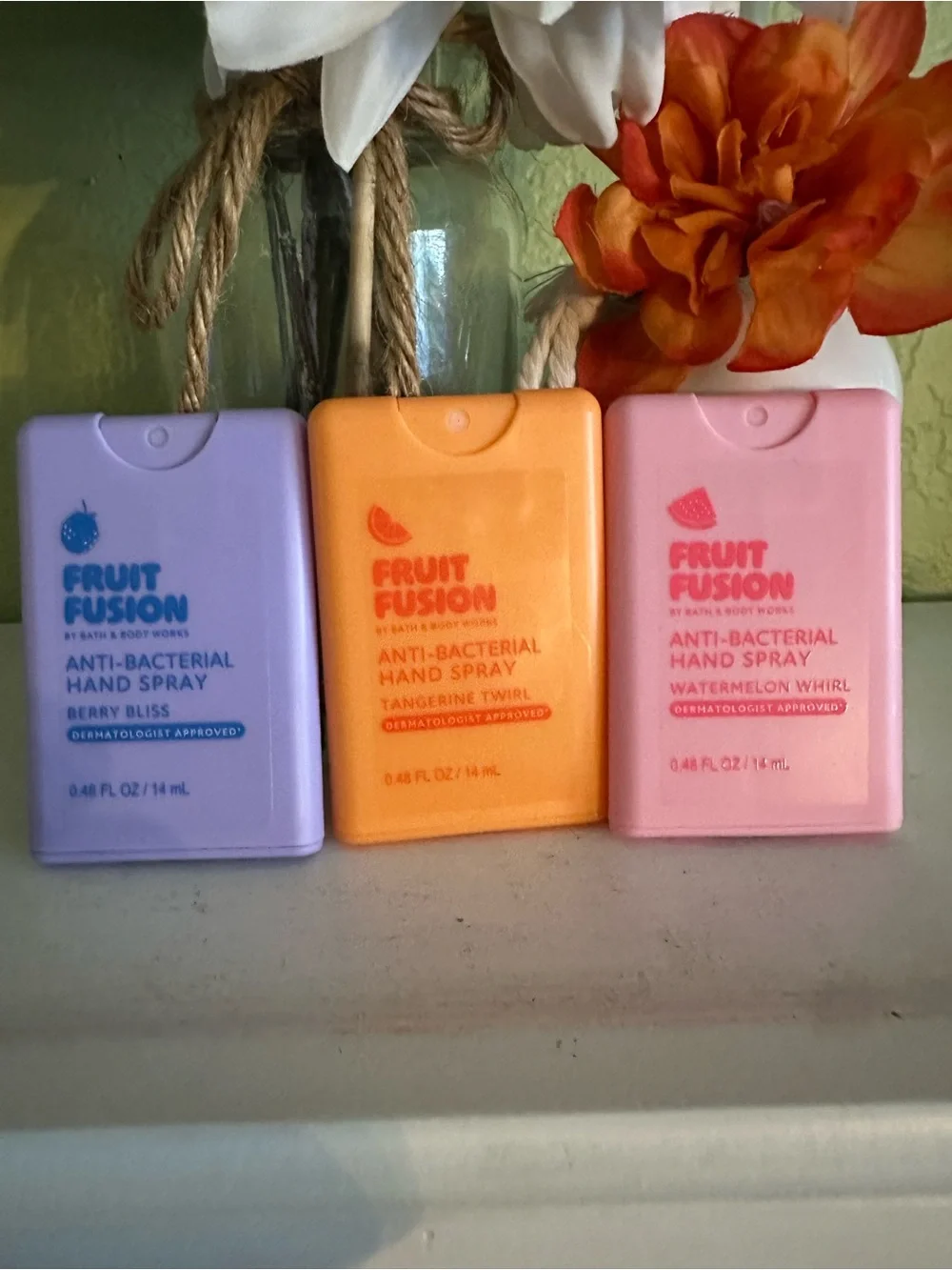 NEW BBW (3) PC FRUITY FUSHION HAND SANITIZER SPRAYS
